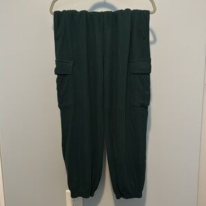 Aerie Dark Green Waffle Knit Cargo Joggers (M)